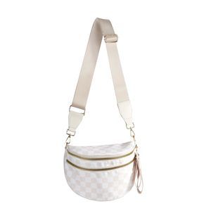 Spacious Checkered Nylon Crossbody Bag Bum Bag Checkered Handbags Wallets x